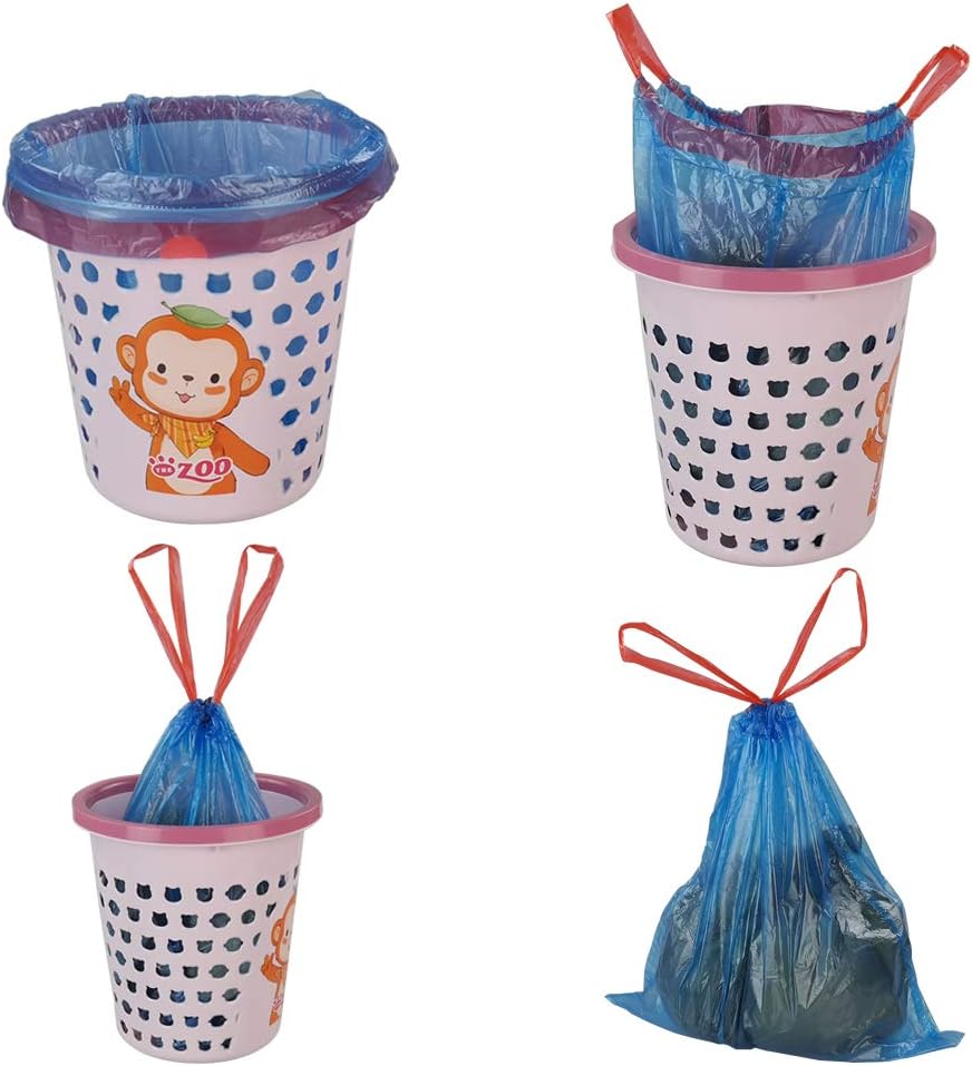 Bringer 200 Counts Blue Tall Kitchen Drawstring Trash Bags, 13 Gallon