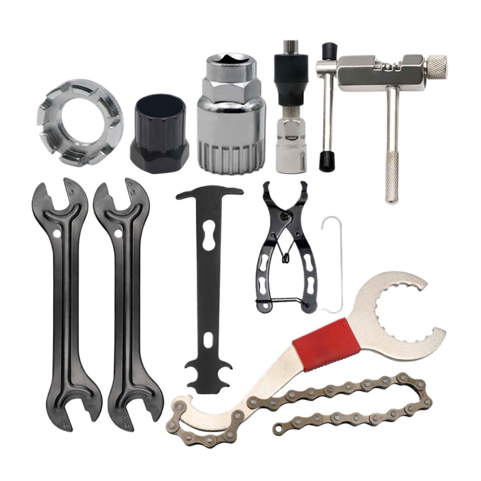 Extractor Bielas Bicicleta Juegos de herramientas for reparación bicicletas, rompecadenas, extractor manivela, regla medición cadena bicicleta, extracción del volante, for ciclismo al aire libre