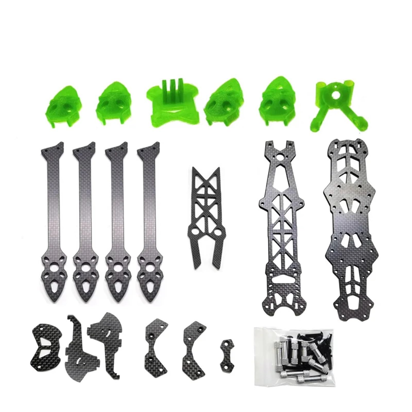 SUPENG Telaio quadricottero in Fibra di Carbonio 3K Compatibile con Parti di Stampa Freestyle FPV Racing Drone telecomandate Mark4 7 Pollici 295mm 5mm(Frame with Print)