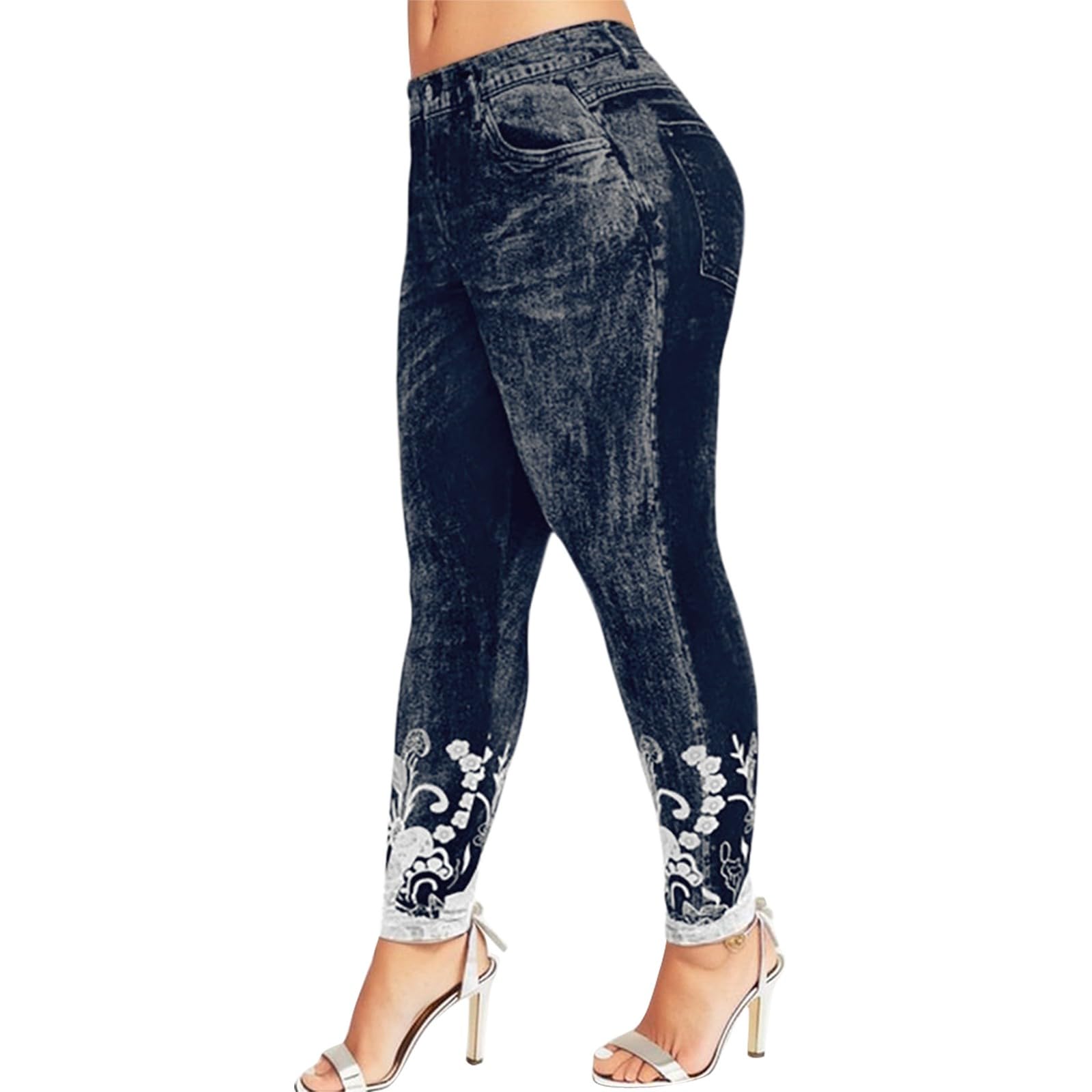 Velvet Trouser Sport Leggings With Side Pocket Lace Panel Leggings