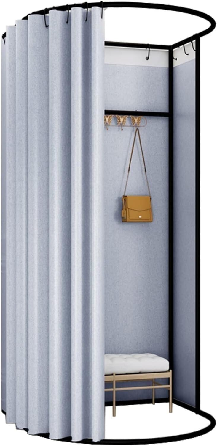Cabine d'essayage mobile argent 100 cm pour manque de place en magasin