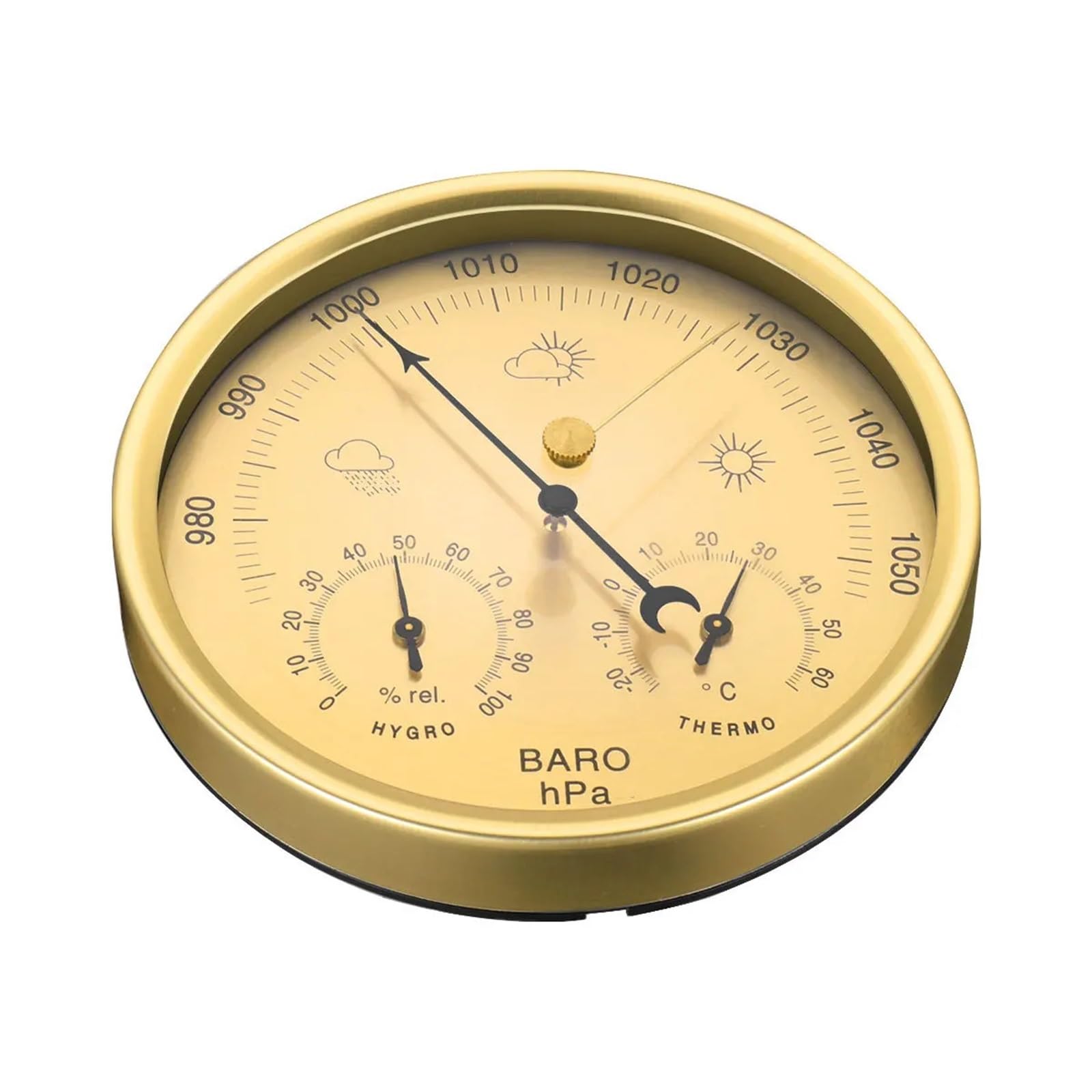 Barometro Barometro 3 in 1 Stazione meteorologica Termometro aneroide di precisione Igrometro Analogico digitale for interni ed esterni con struttura in acciaio inossidabile