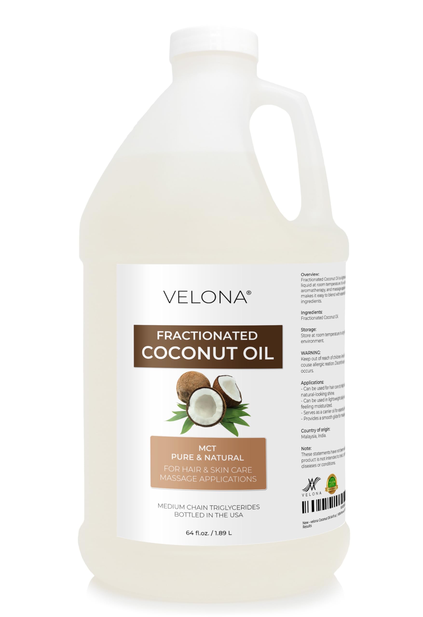 Amazon.com: velona MCT Coconut Oil 64 Fl Oz | 100% Pure and
