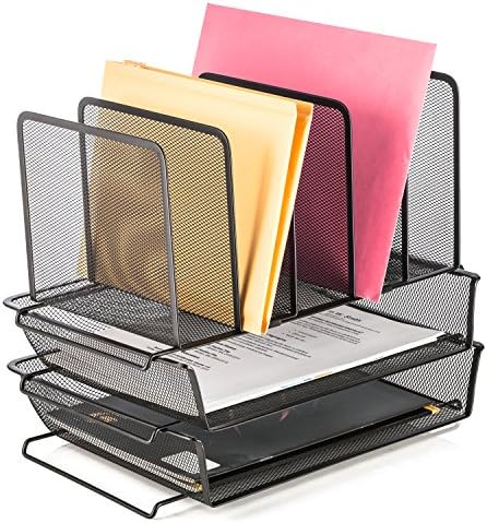Halter Steel Mesh 5 Slot Step Sorter with 2 Tier Stackable Letter Trays