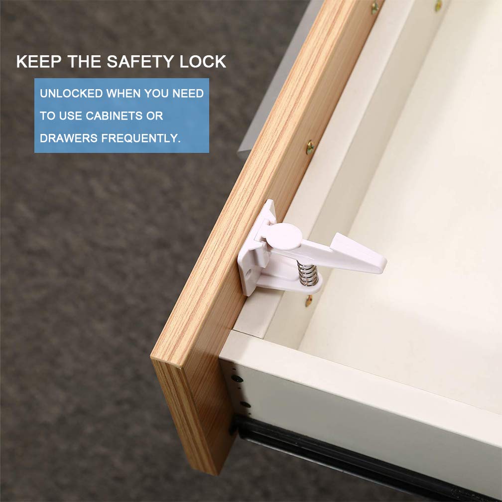 Kit Sicurezza Bambini – Serrature Regolabili Per Armadi E Cassetti – Facili Da Installare (4 Pezzi) - 2