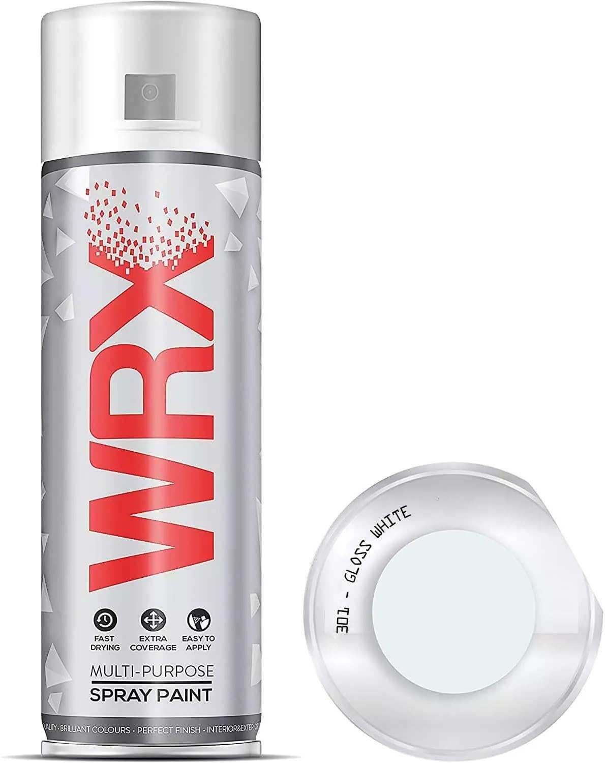 WRX Gloss White 301 Aerosol Spray Paint Multi Purpose Fast Dry 400ml (3)