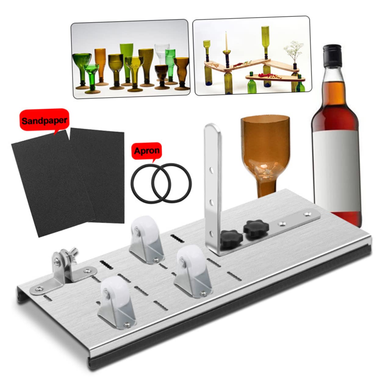 ERINGOGO Wine Beer Bottle Cutter Tool Glass Sculptures Machine Stainless Steel Glass Bottle Cutting Machine for DIY Decorations