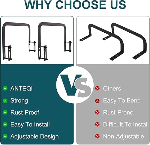 Miniatura 4 de ANTEQI - 2 barras de retención de colchón, marco de cama antideslizante y ajustable, soporte de colchón de metal para colchón en su lugar para