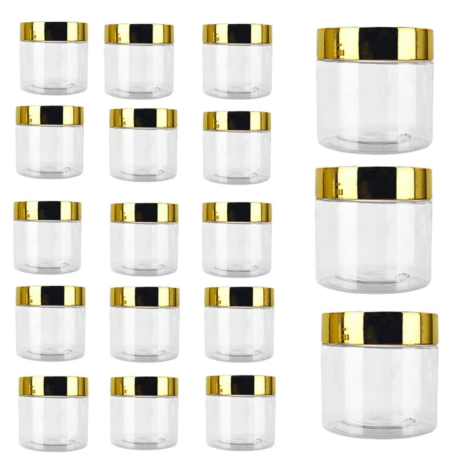 Face cream dispensing jar 20pcs/lot Storage Jars With Gold Lids Round Canister Empty Cosmetic Travel Bottle Pot(60ML 50x48mm(DiaxH))