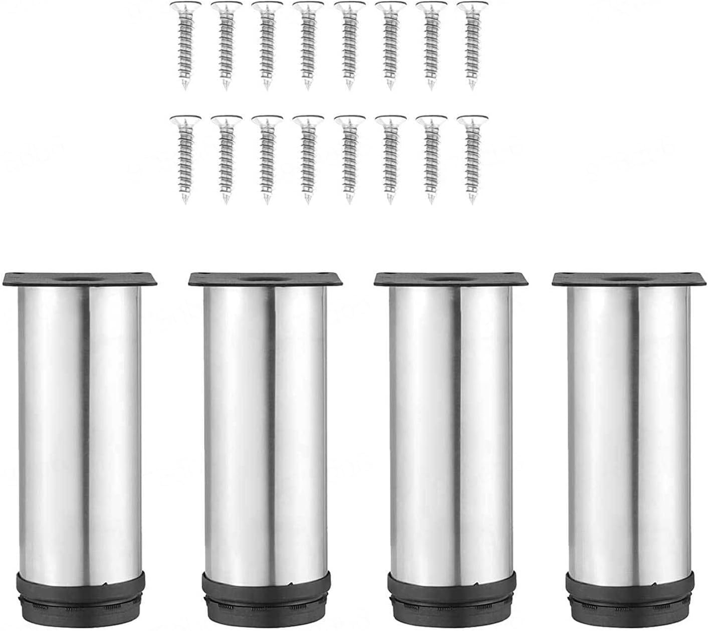 Adjustable Feet for Garden Furniture X4 Legs for Beds Table Leg Extenders Furniture Support Feet for Furniture, Kitchen, Desk, Table Legs, Furniture Legs,100mm(3.93in) ()