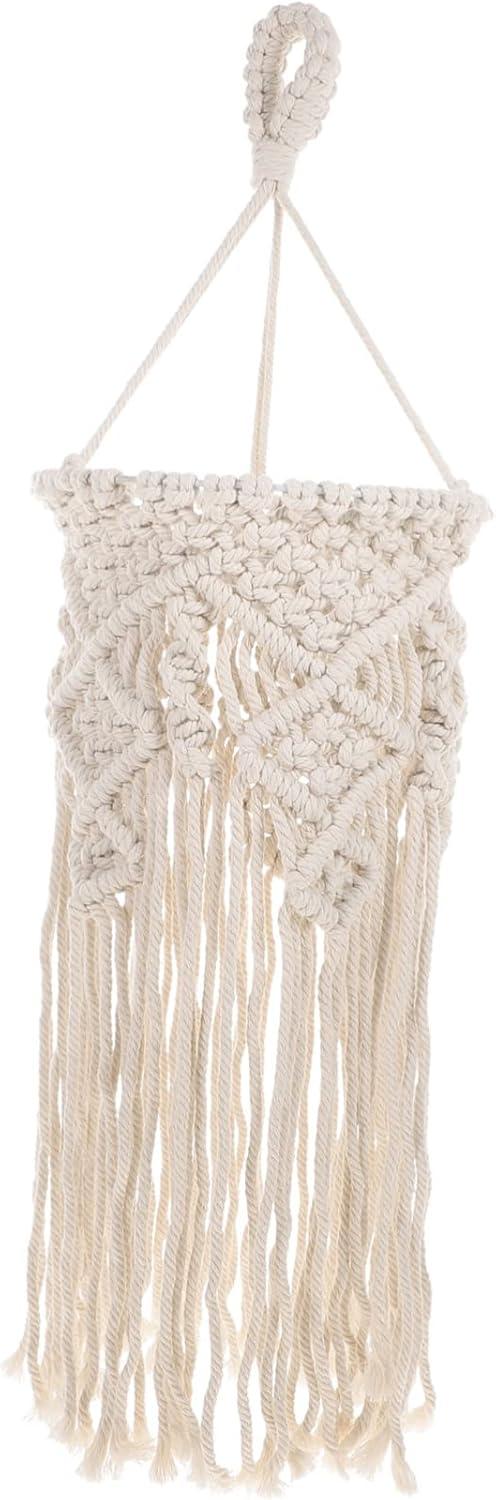 Bohemian Macrame Lamp Shade Handcrafted Woven Ceiling Light Cover for Home Soft Lighting for Chandeliers and Hanging Lights