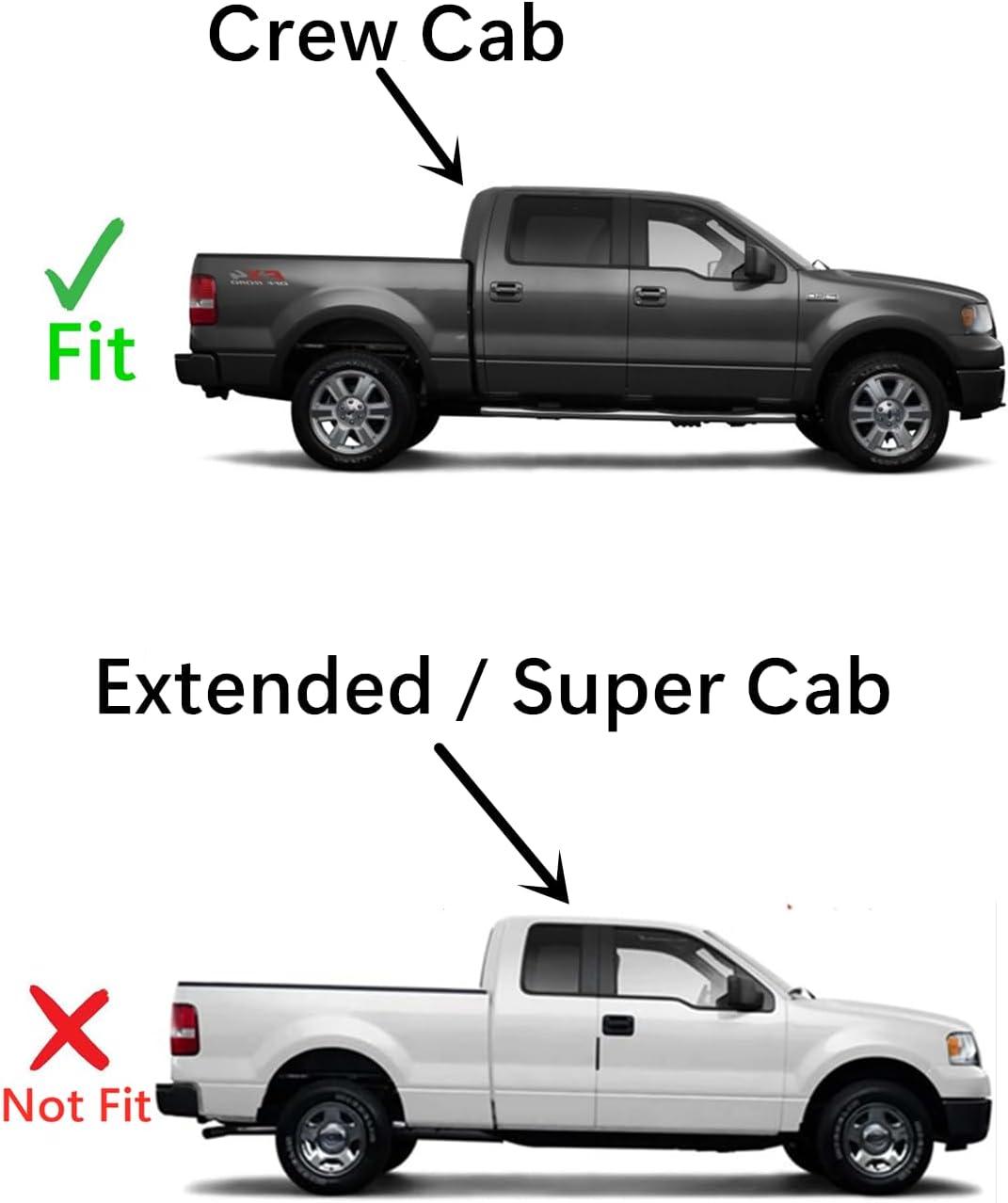 Passenger Right Rear Door Window Door Glass Compatible with Ford F150/Lincoln Mark LT 4 Door Crew Cab 2004-2008 Models