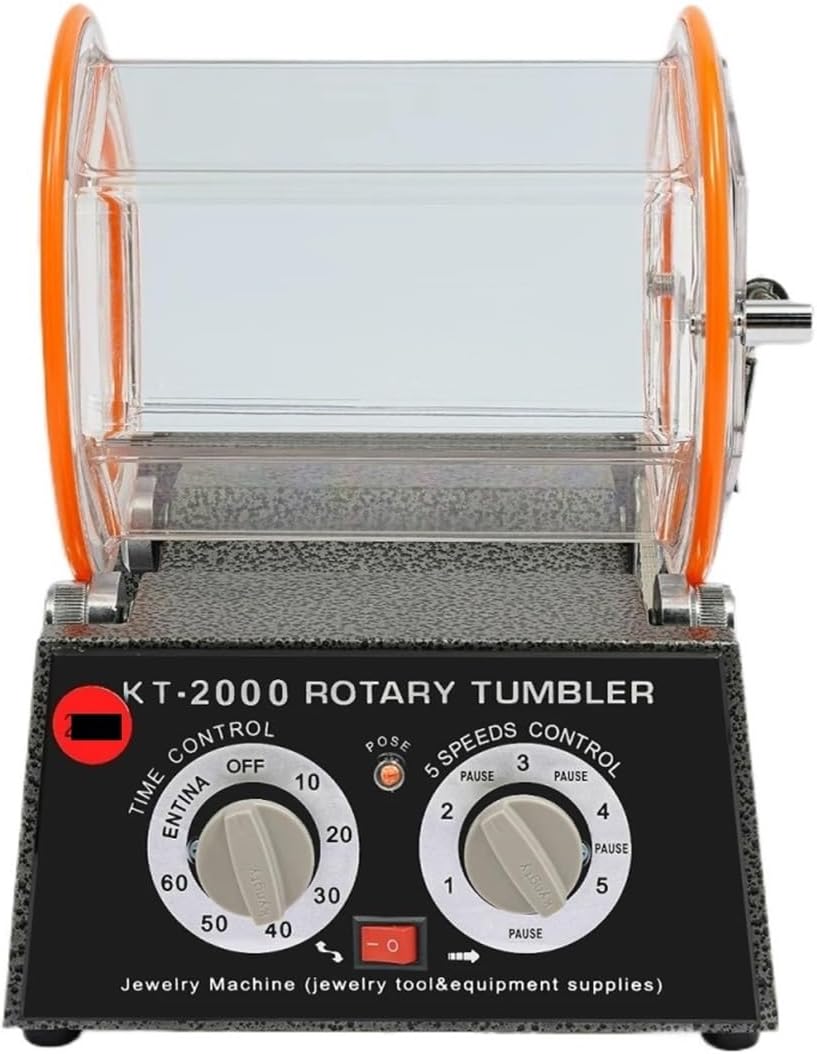 Faceting Machine, Electric Jewelry Polisher, Rotary Tumbler Polishing Machine W/Timer, 5-Speed Adjustable, Beads