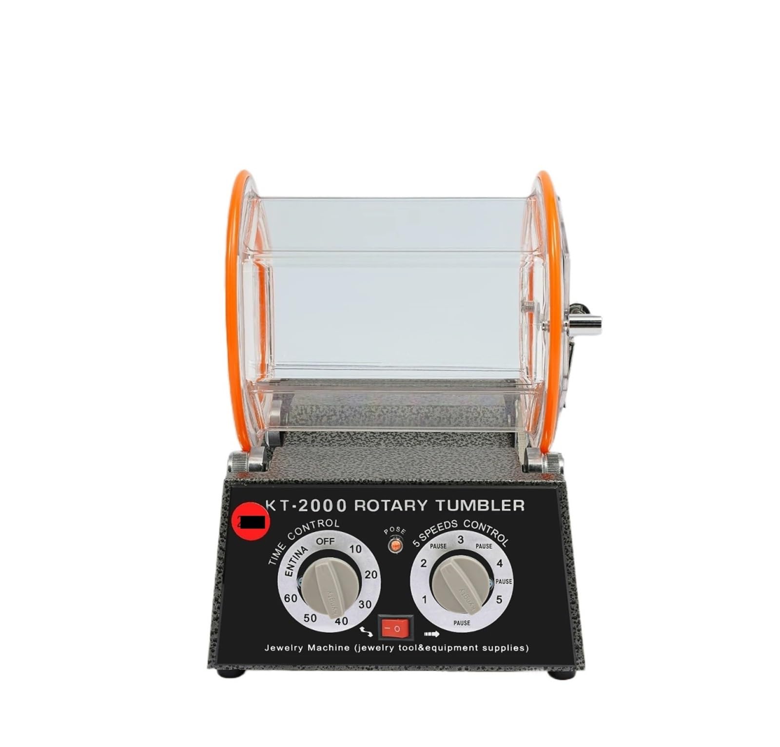 CUDTAPI Electric Jewelry Polisher, Rotary Tumbler Polishing Machine W/Timer, 5-Speed Adjustable, Polishing Beads