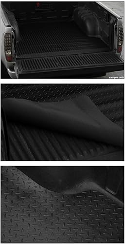 Miniatura 4 de R&L Racing Tapete de goma negra con placa de diamante para cajuela de camioneta, compatible con Tacoma 05-17, doble de 5 pies