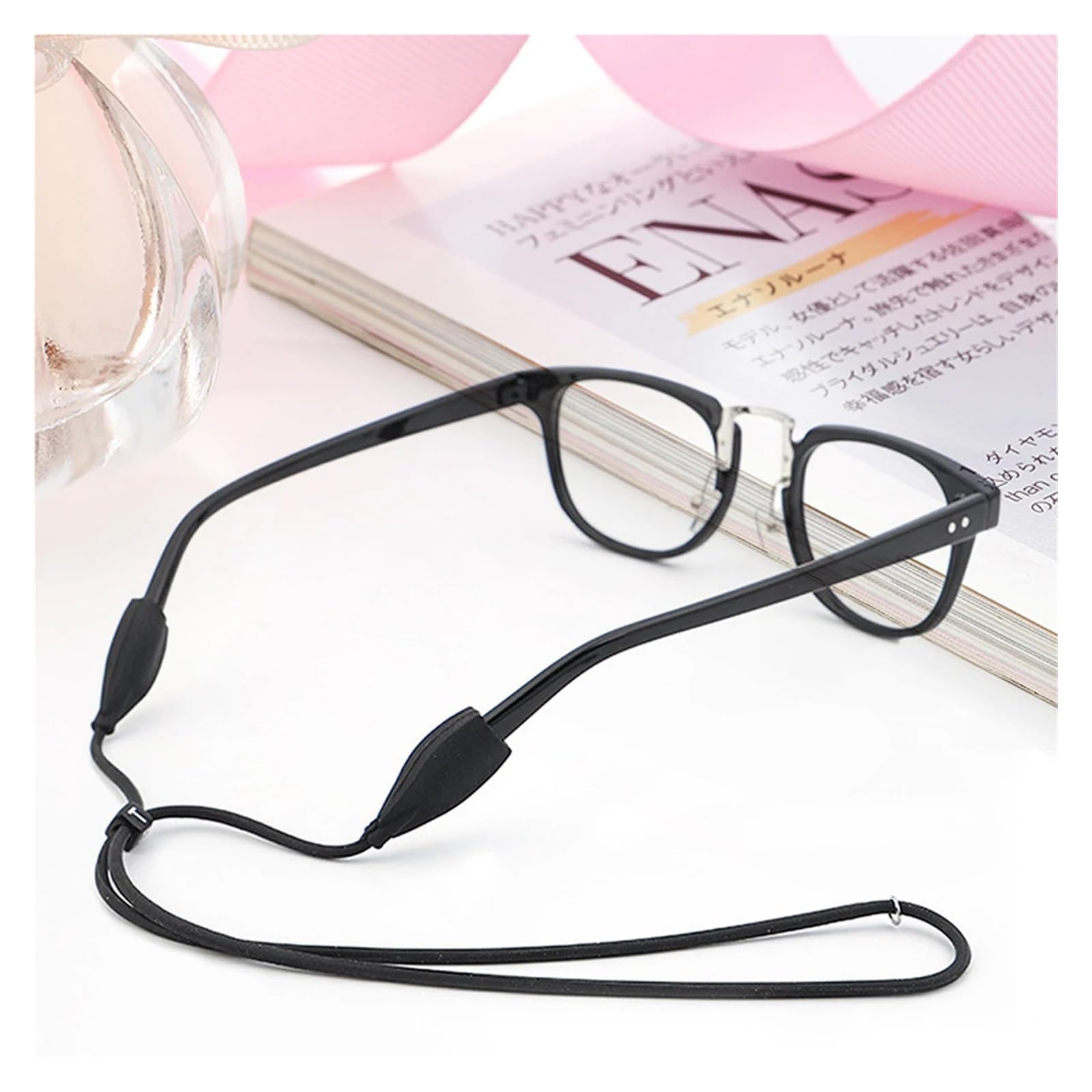 Chaîne de Lunettes 30 pièces, Ruban élastique en Silicone, Couleur, Bouton Lettre réglable, Lunettes de Sport antidérapantes