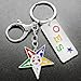 muiot Fashion OES Metal Keychain with Enamel Charms - Order Of The Eastern Star Society Nameplate Keychains