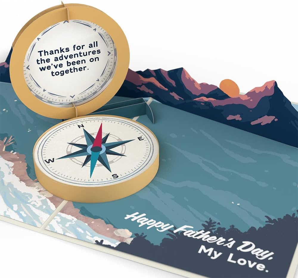 Lovepop To my husband…Happy Father’s Day Compass, 5 X 7” Pop Up Card, Card for Father’s Day, Gift from Wife or Partner, Greeting Card with Envelope