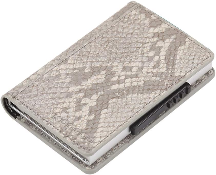 Minimalist Genuine Leatherr Slim RFID Blocking Credit Card Holder（White)