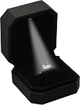 LED Boîte à bague noire pour la proposition, mariage, fiançailles, anniversaire, Saint Valentin, Noël.., design octagonal de luxe LED Bijoux de bague boîte cadeau avec lumière pour les hommes pour les femmes pour les filles
