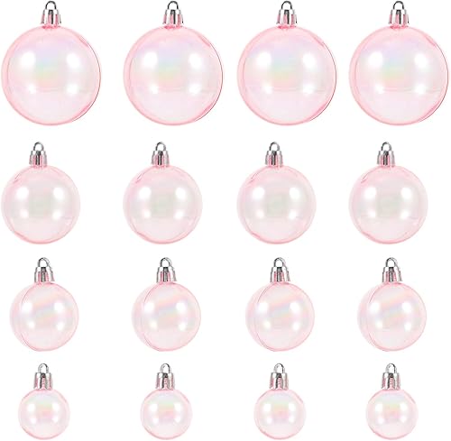 HOMSFOU 40 piezas de bolas transparentes colgantes inastillables bolas de árbol de Navidad, decoración iridiscente de dulces de boda para decoración disponible en Yaxa Peru