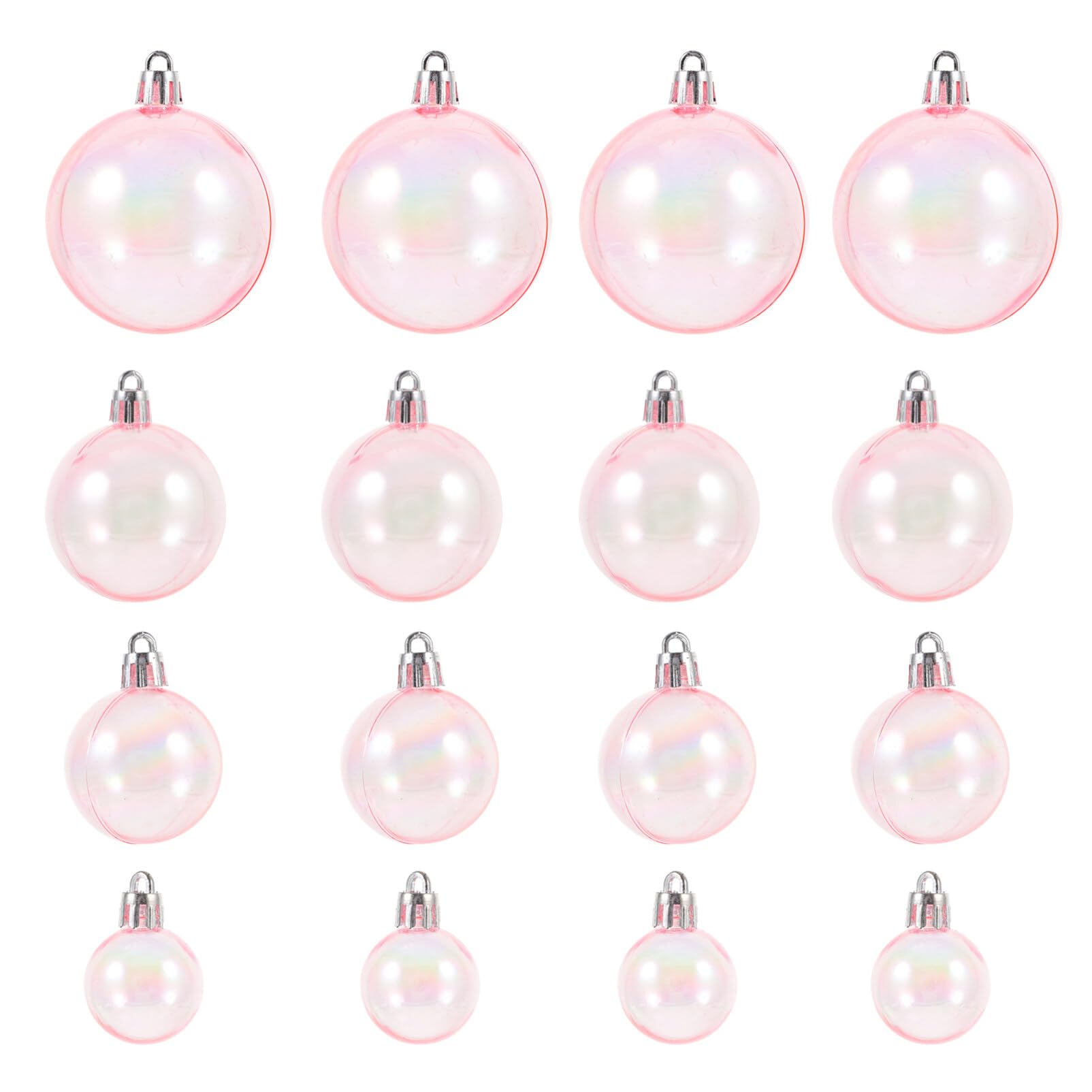 HOMSFOU 40 bolas transparentes colgantes inastillables bolas de árbol de Navidad decoración iridiscente cajas de dulces de boda para decoración de fiesta de boda rosa