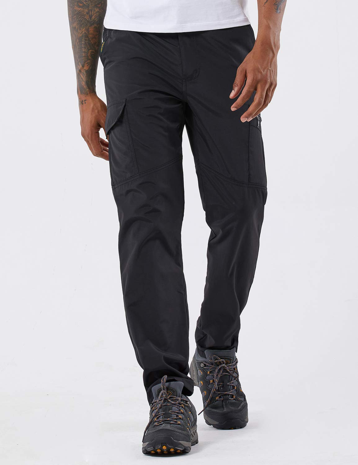 Pantaloni da trekking da uomo, in softshell, con cintura/asciugatura rapida, impermeabili, antivento