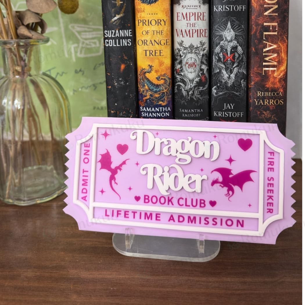 Bookish Ticket Library Sign, Bookshelf Decor, Reading Nook Decor, Gifts for Booklovers, Reader Gift (Romance)