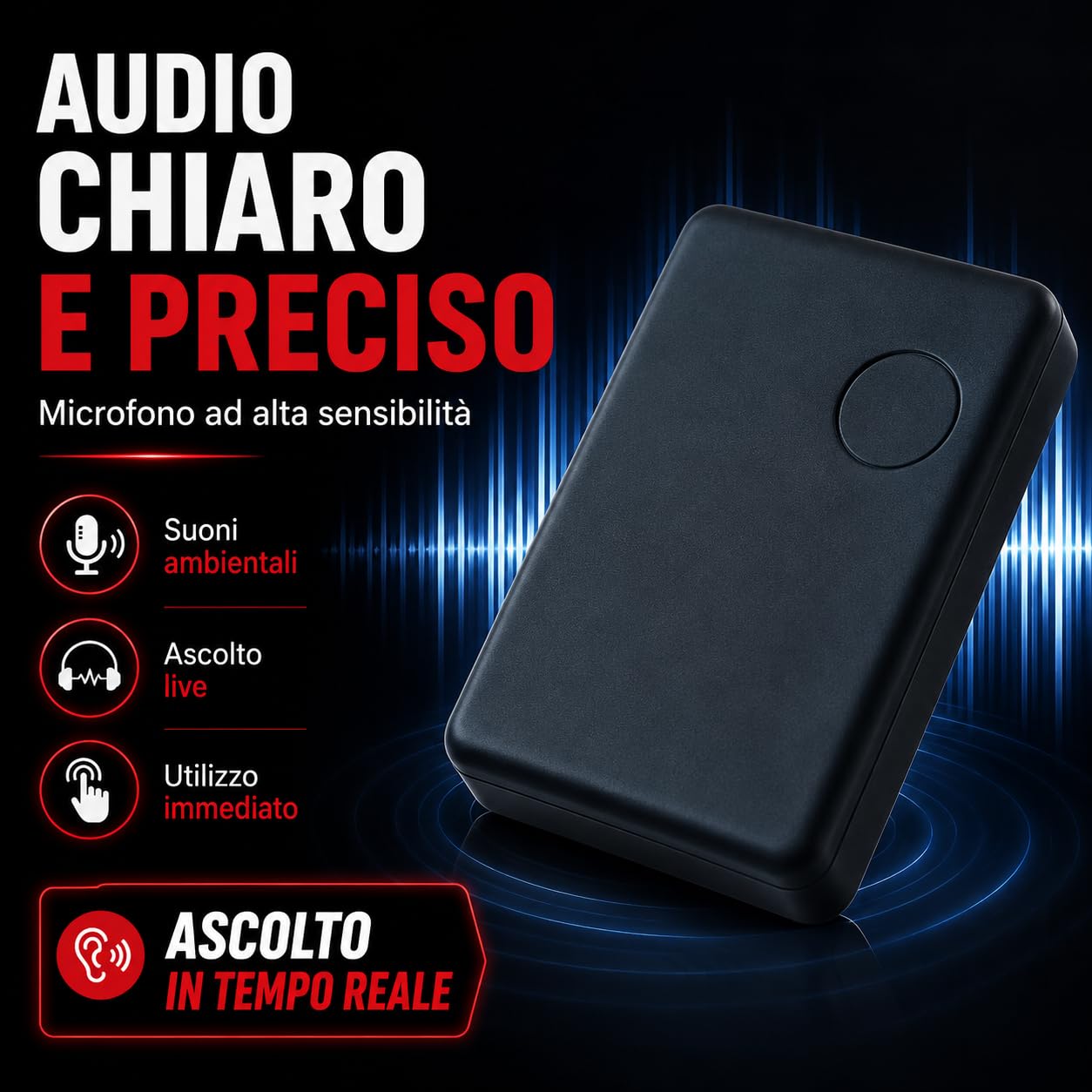 M39 MICROSPIA AUDIO Ascolto LIVE con SIM (non inclusa) – Chiami e Ascolti, Ideale per Monitoraggio Discreto come Antifurto per Auto e Abitazioni - No Localizzatore/GPS
