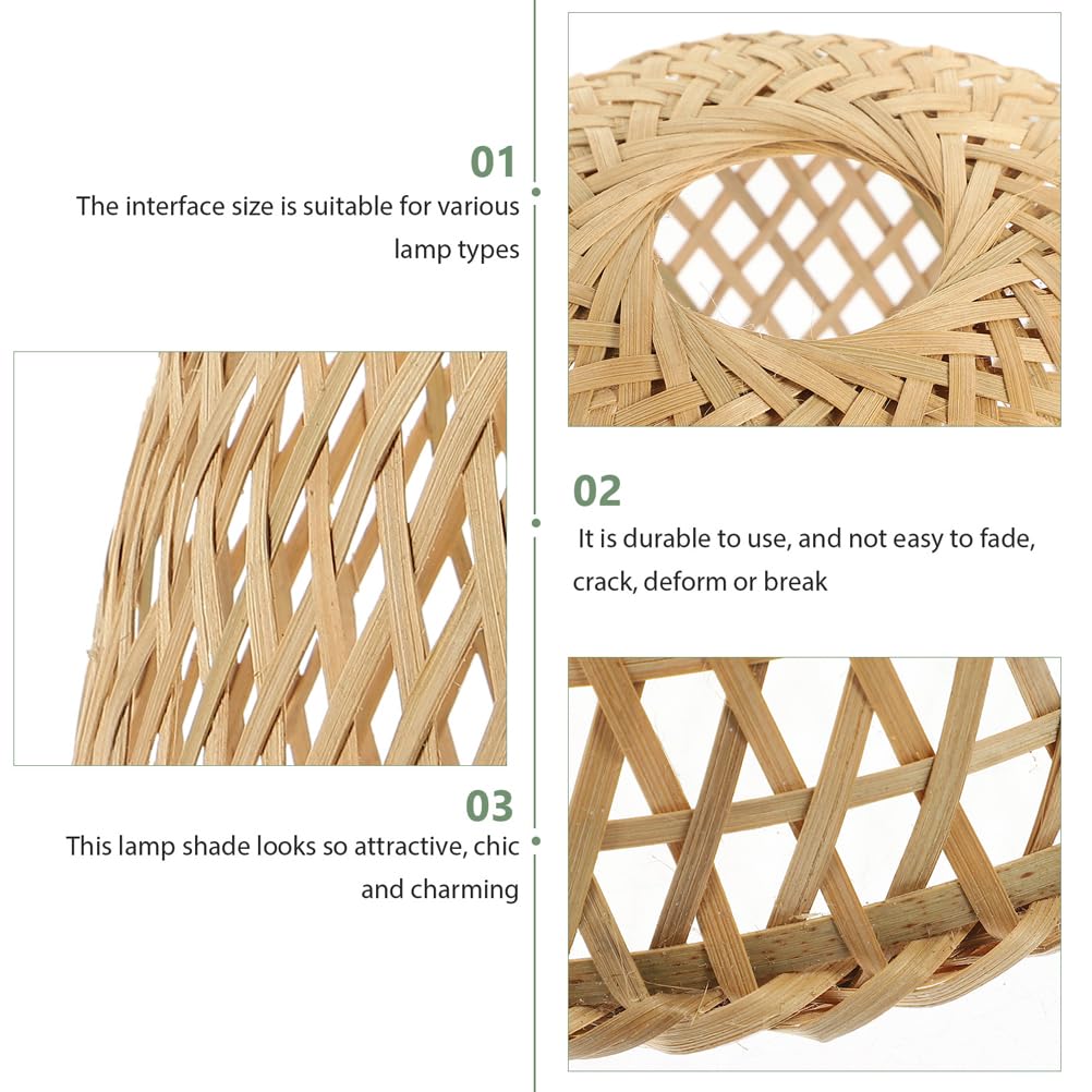 Kichvoe 2 Pezzi Paralume In Bambù Intrecciato Paralume Per Lampadario In Rattan Sostituzione In Vimini Copertura Rustica Per Lampada A Sospensione Per Sala Da Pranzo Arredamento
