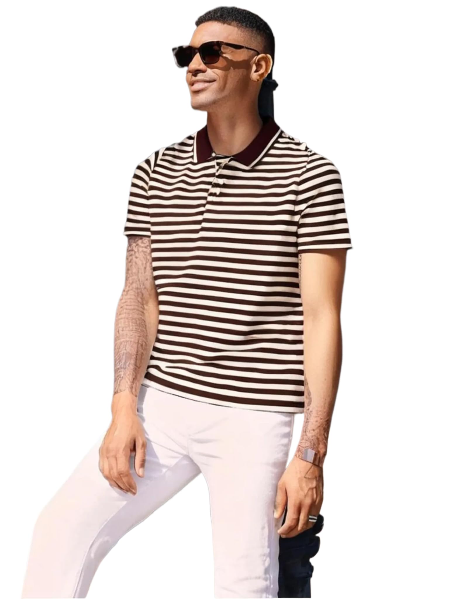 Men's Printed Cotton Rich Round Neck T Shirt | Collar Tshirts | Half Sleeves | Print-Regular Fit-MACK63-picture-51