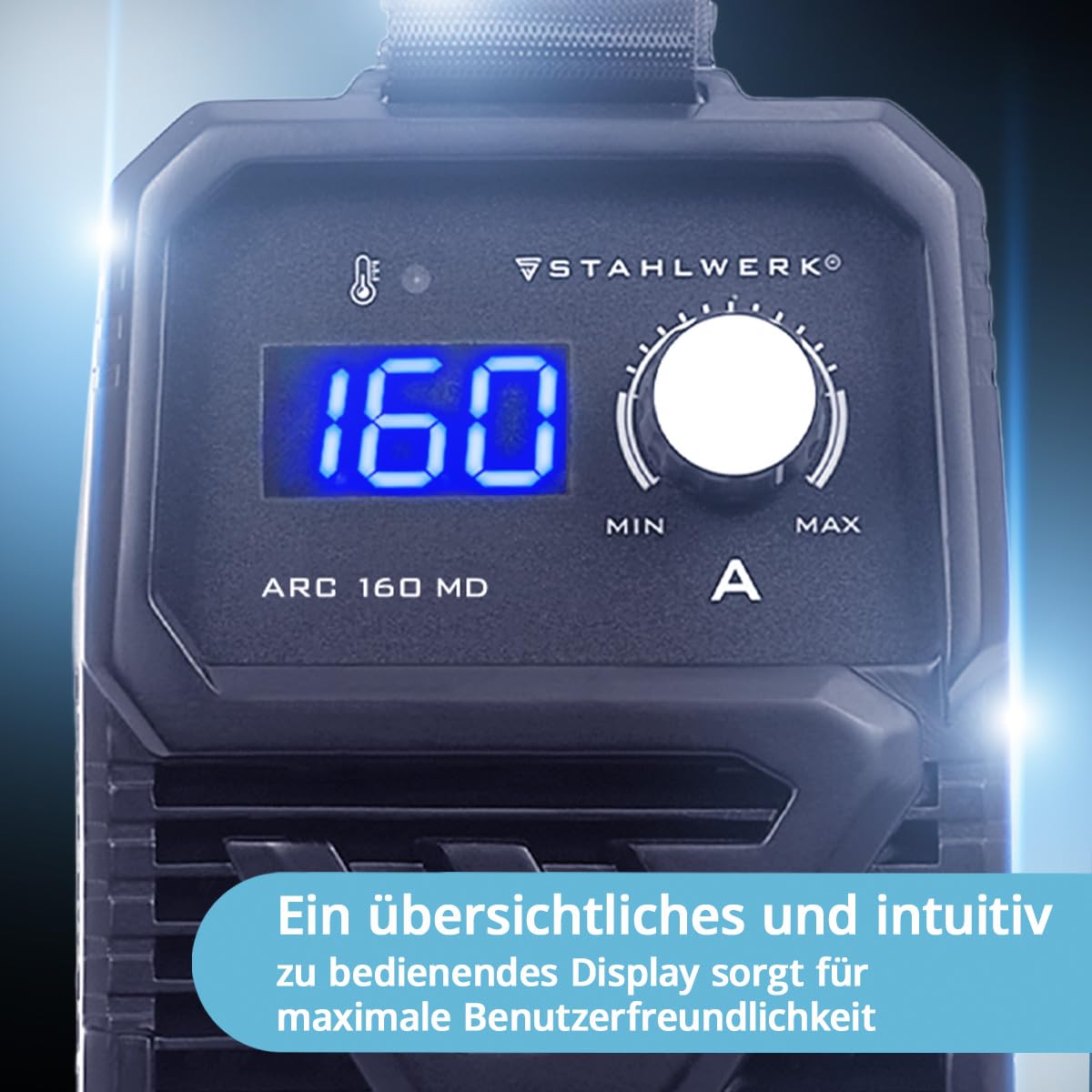 STAHLWERK Elektroden-Schweißgerät ARC 160 MD – Vollausstattung – MMA (E-Hand) bis 160 A, flexibel einsetzbar ohne Gas, kompakt & leicht, DC WIG erweiterbar, Hotstart, Anti-Stick, Smartkühlung
