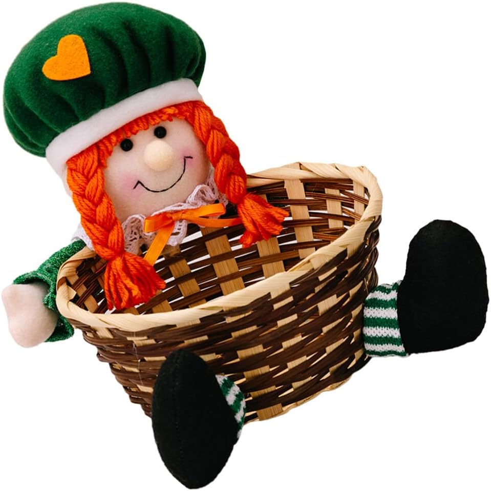 ABOOFAN Patrick's Day Candy Basket Festive Leaf Treat Holder for Home Decor for Parties and Celebrations Friends and Colleagues Creates Joyful Atmosphere