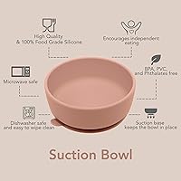 Vista 2 de Nouka - Tazón de succión 100 % silicona de grado alimenticio, base de succión y pestaña de fácil liberación, antideslizante y suave, apto