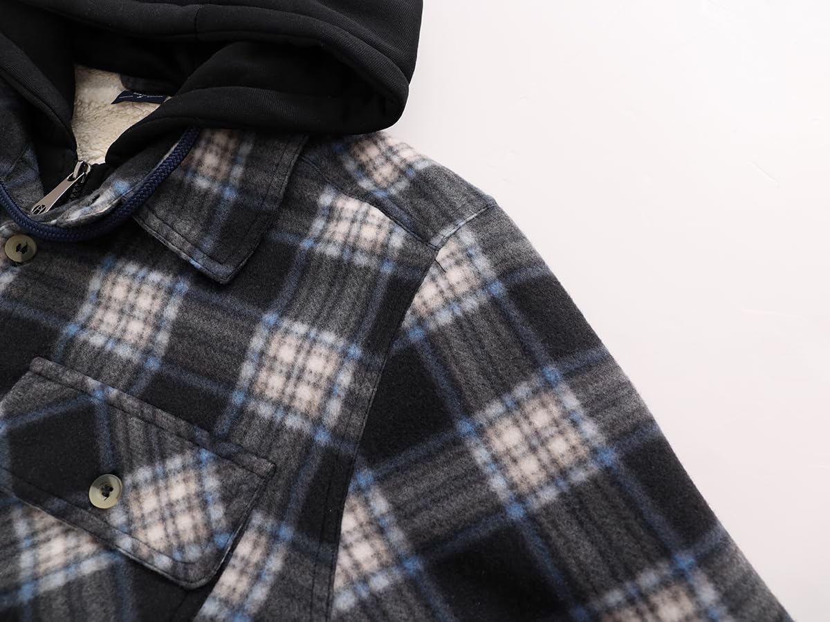 Yasumond Hoodies for Men Zipper Fleece Sweatshirt Heavy Sherpa Lined Hooded Warm Winter Coats Big Tall - Image 5