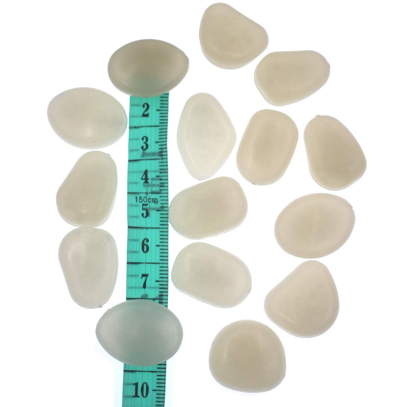 Qeesio 100 pz pietre luminose che si illuminano al buio pietre decorative per passerella da giardino fattoria pesce, bianco