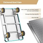 Heavy Duty Platform Truck, Foldable Flatbed Dolly Cart with 2000LBS Capacity, 36”x24” Hand Truck Trolley with 5” 360° Swivel Wheels for Warehouse, Home & Office