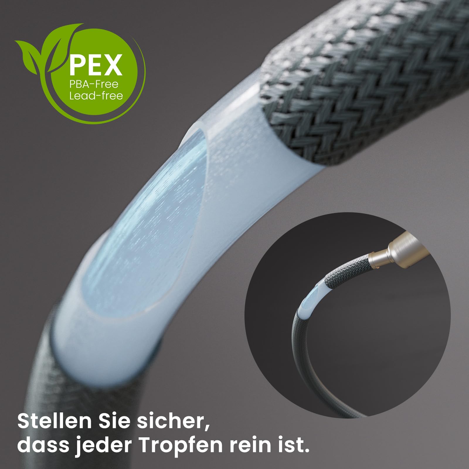 CECIPA Wasserhahn Küche Ausziehbar, Hochdruck Küchenarmatur Edelstahl, 360° Schwenk Armatur Küche mit Hohem Bogen, Robust & Leckagefrei, Einfache Installation, Mischbatterie mit Zugauslauf für Spüle | Vasenförmiger Körper, ausziehbare Brause, 360 Grad sch
