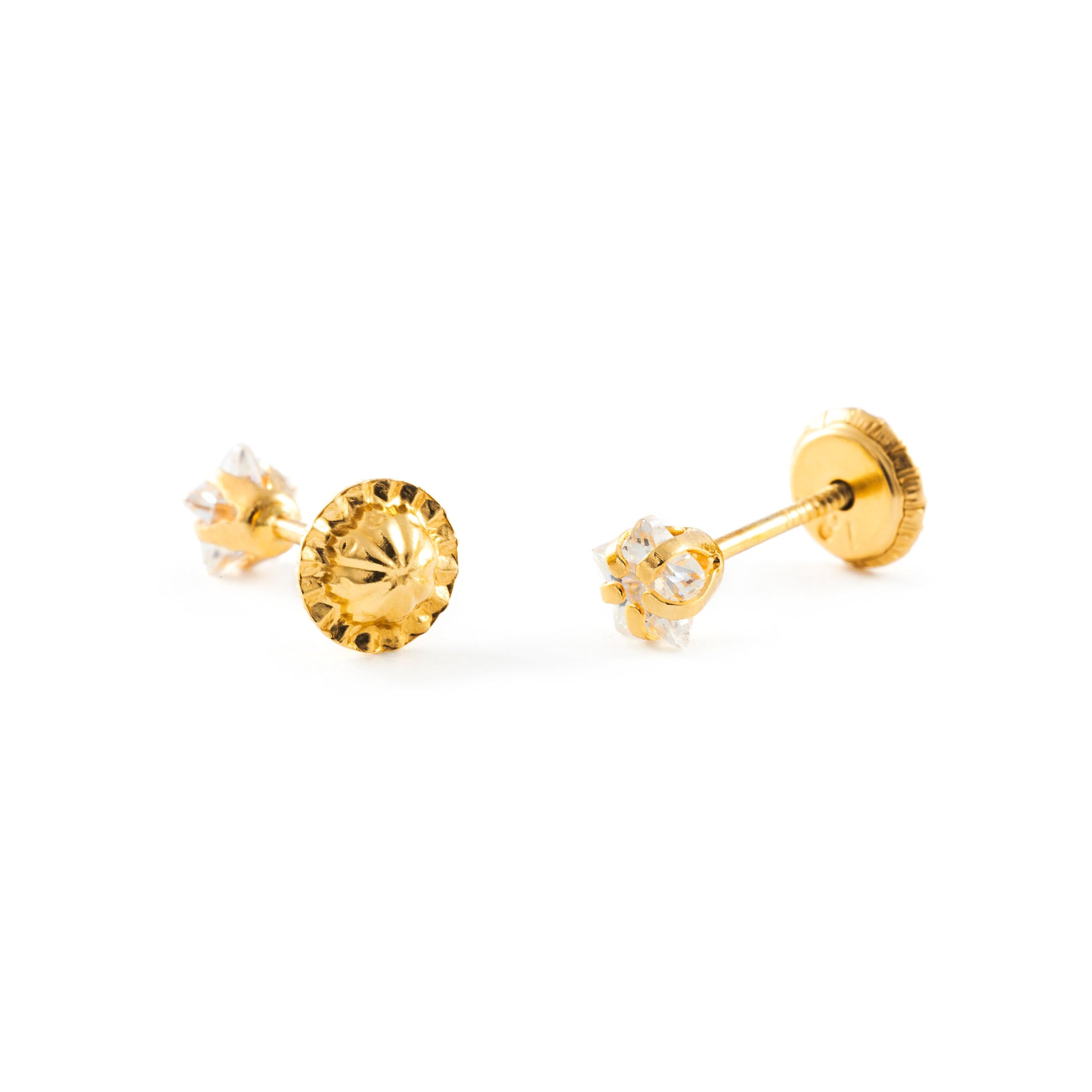 Mondepetit - Orecchini bambini ragazza Stella Zircone Oro Giallo 18K - Scatola Regalo - Certificato di garanzia