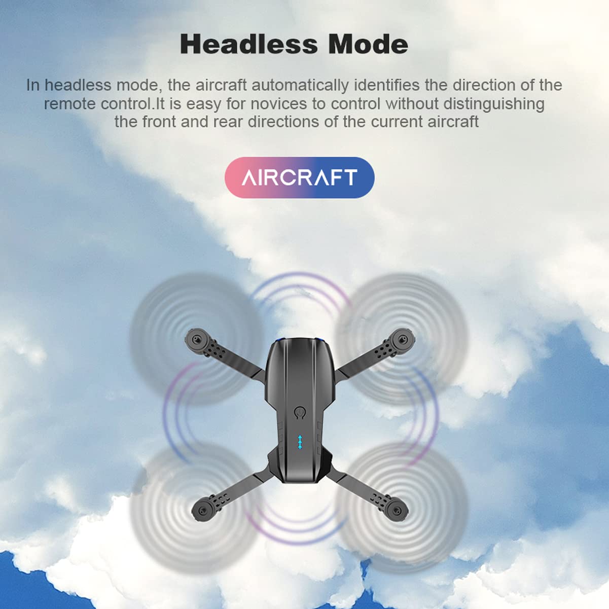 Droni RC Pieghevoli con Fotocamera HD per Adulti, Mini Drone con Fotocamera, Luce LED ad Alta luminosità, modalità Senza Testa, commutazione Doppia Fotocamera 4k, Rotazione a 360°, librazion