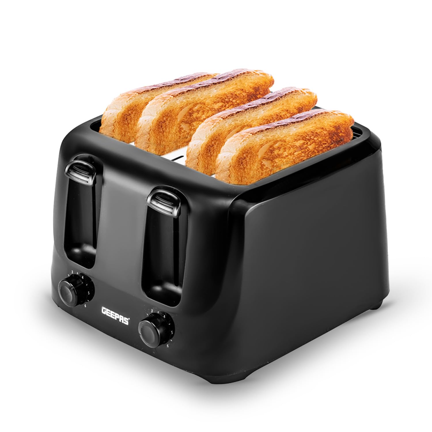 Geepas 4 Slice Toaster - Black - 1400W
