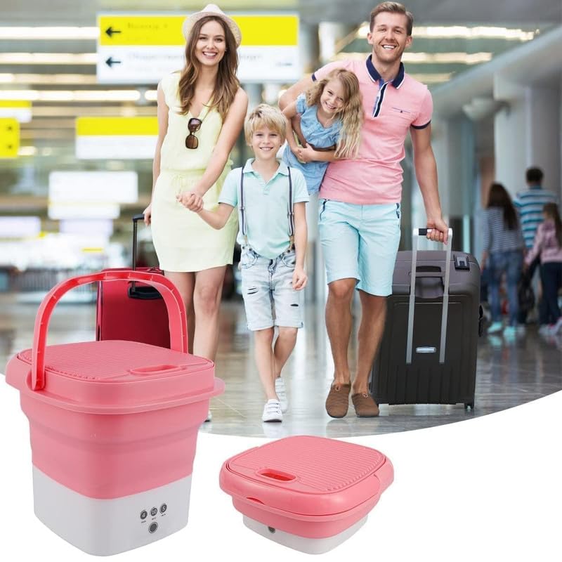 Image of Mini Portable Washing Machine - Folding Washing Machine - Bucket Washer for Clothes Laundry- Collapsible Washing Machine -Underwear Washing Machine for Camping, RV,Travel,Small Spaces