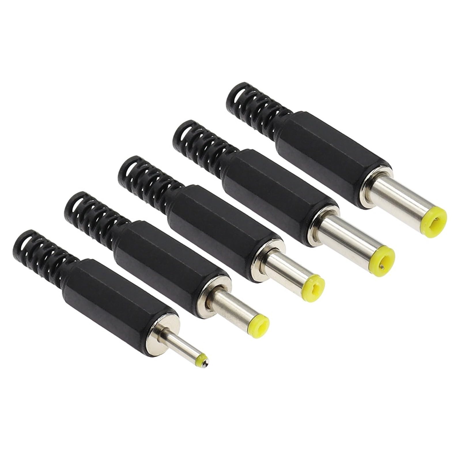Adaptador de corriente CC conector de clavija macho de 5.5x2.5mm para soldar cables de 10pcs 8