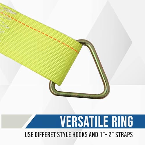 Miniatura 5 de BoxerTool E Track - Correa de amarre de 2 x 6 pulgadas con anillo en D para seguridad de carga, paquete de 10 unidades