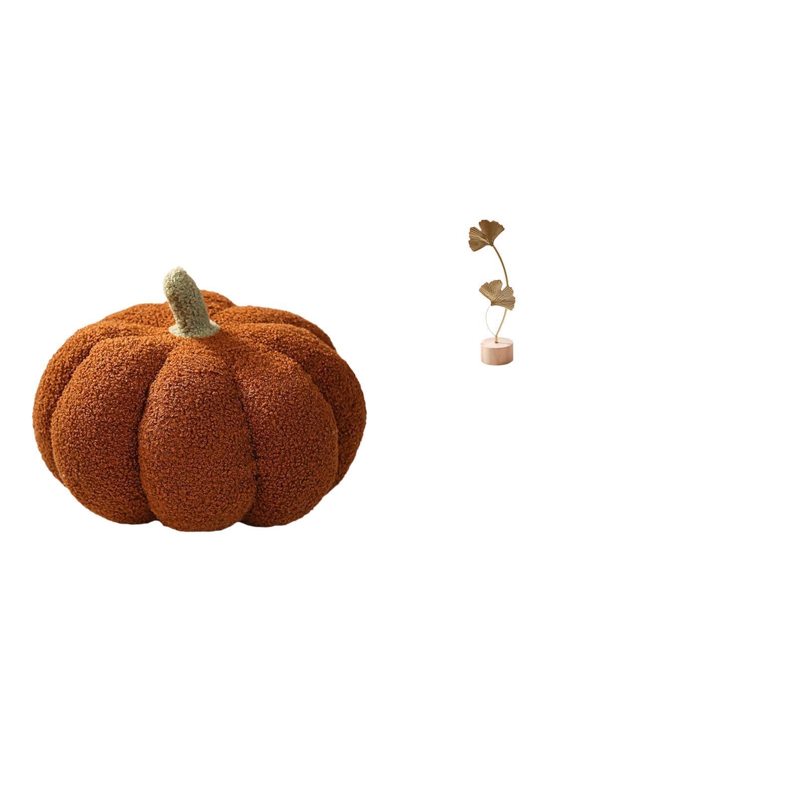 Halloween Pumpkin Pillows Leaf Sculpture Metal Statue Stuffed Pillow Decoration Plush Decorative Sofa Cushion for Bed Bedroom Room Decor Shaped Figurine Crafts Nordic Creative Ornament-image-34