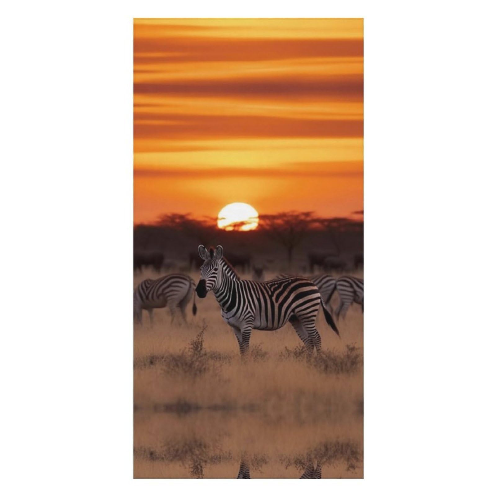Africa Sunset Zebra Beach Towels Extra Large, Quick Dry Absorbent Multipurpose, Oversized Beach Towel, Sand Free Foldable Lightweight, Travel Towel, For Beach Pool Camping Travel Vacation, 63x31.5 in