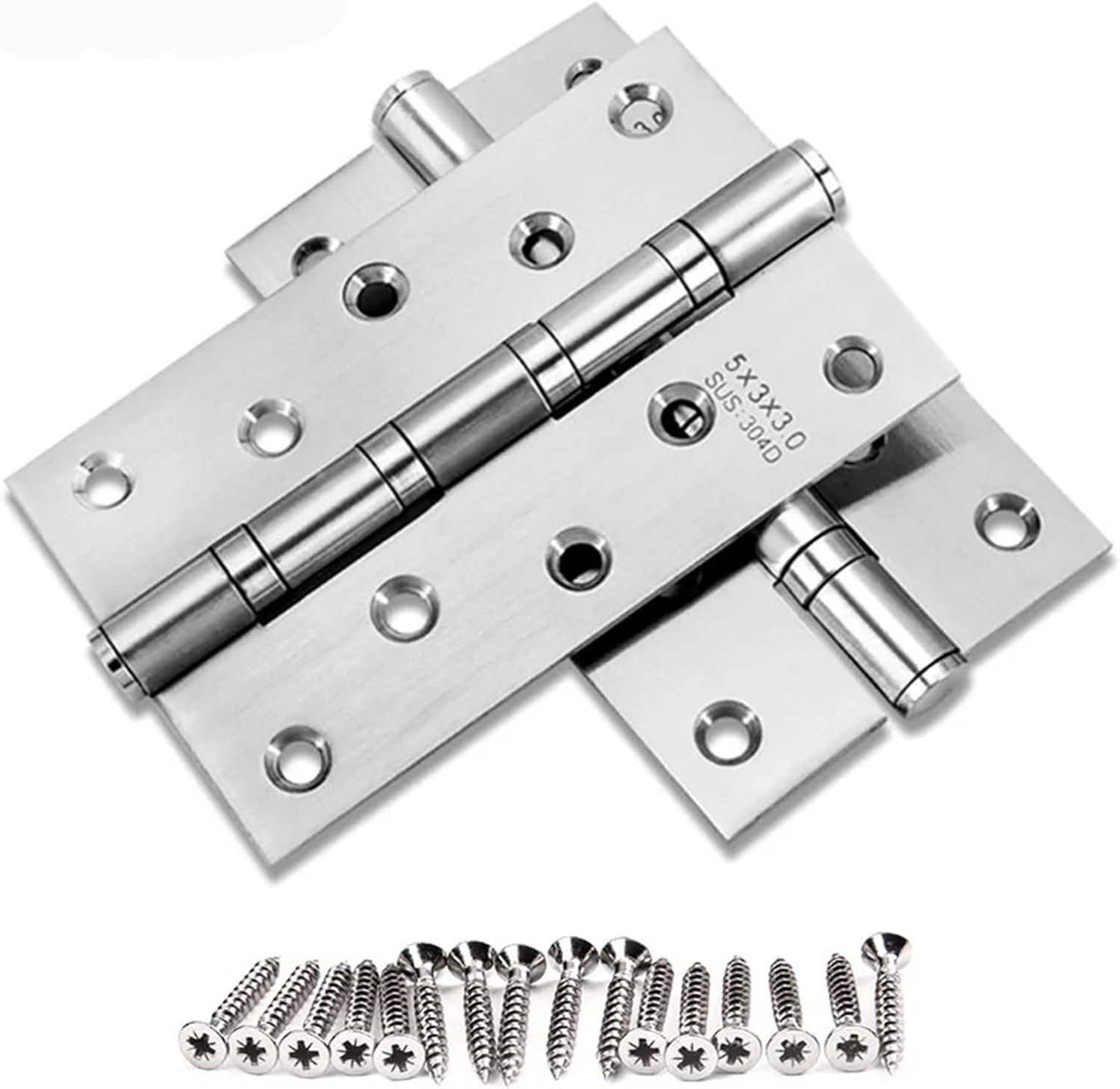 4/5 Inches 2Pcs (1 Pair) Door Butt Hinges Furniture Hardware Accessories 304 Stainless Steel Flat Door Thick Hinge(4 inch 2 Pcs)