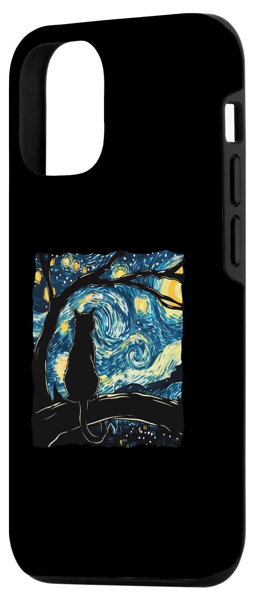 iPhone 15 Starry Night Cat Van Gogh Inspired Art Case - Image 2