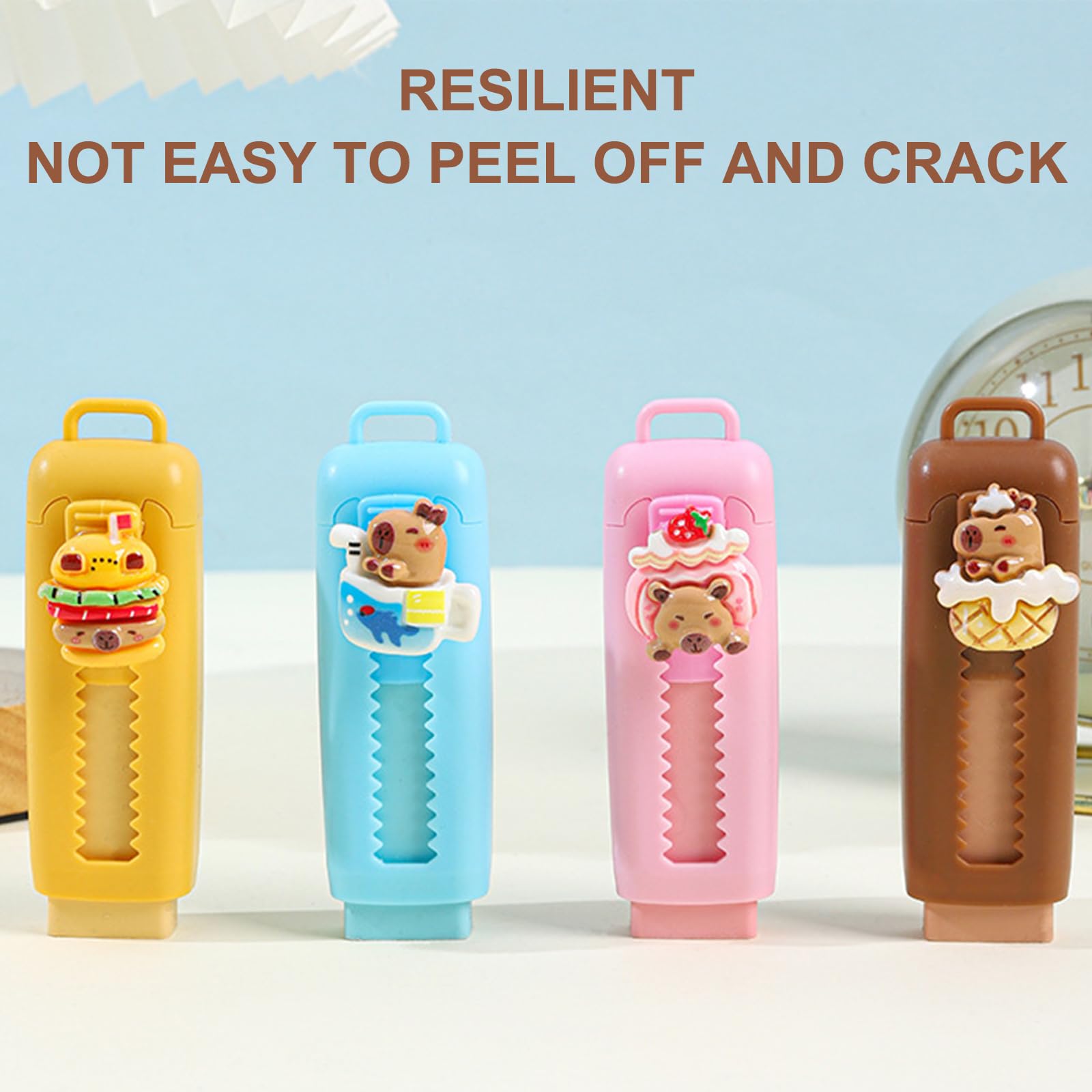 Kawaii Gomme da Cancellare Retrattili Bambini 16 Pezzi, Gomma Capybara & Panda, Regalini Festa Compleanno Scuola 4-10 Anni
