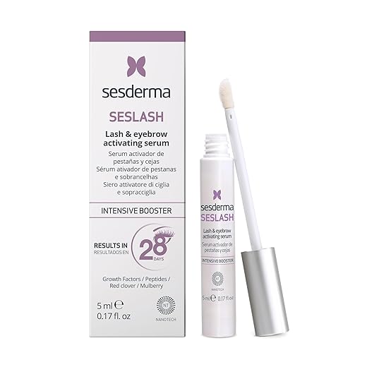 Sesderma | Seslash | Suero activador de pestañas y cejas | Pestañas más gruesas y largas | Cejas más gruesas | Reducción de la caída del cabello | Suero nutritivo | 5ml
